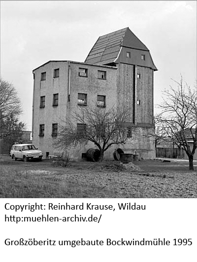 Umgebaute Bockwindmühle in Großzöberitz